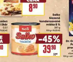 Billa Salko slazené kondenzované mléko 8% nabídka