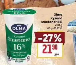 Billa Olma kysaná smetana 16% nabídka