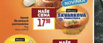 Billa Hamé škvarková pomazánka nabídka