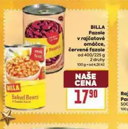 Billa Billa červené fazole nabídka