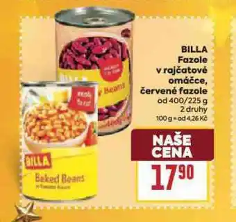 Billa Billa fazole v rajčatové omáčce nabídka