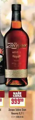 Billa Zacapa solera gran reserva nabídka