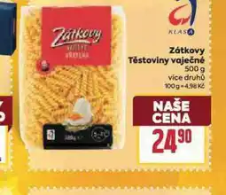 Billa Zátkovy vaječné těstoviny nabídka