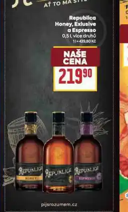 Billa Republika honey, exlusive a espresso nabídka