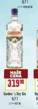Billa Gordon´s dry gin nabídka