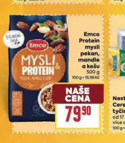 Billa Emco protein mysli pekan, mandle a kešu nabídka