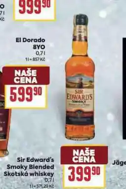 Billa Sir edward´s smoky blended skotská whiskey nabídka