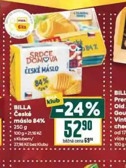 Billa České máslo 84% nabídka