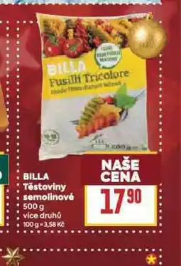 Billa Billa těstoviny semolinové nabídka
