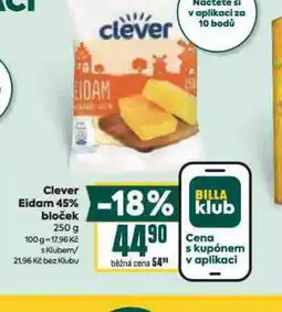 Billa Clever eidam 45% bloček nabídka