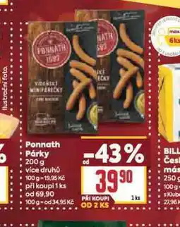 Billa Pannath párky nabídka