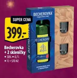 Albert Becherovka + 2 skleničky nabídka