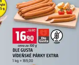 Terno DLE GUSTA LEPKY VÍDEŇSKÉ PÁRKY EXTRA 100g nabídka