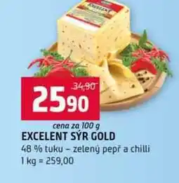 Terno EXCELENT SÝR GOLD 48% tuku zelený pepř a chilli 100g nabídka