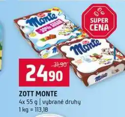 Terno ZOTT MONTE 4x 55 g vybrané druhy nabídka