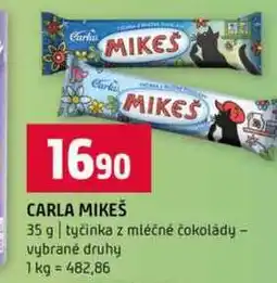 Terno CARLA MIKEŠ 35 g tyčinka z mléčné čokolády vybrané druhy nabídka