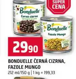 Terno BONDUELLE ČERNÁ CIZRNA, FAZOLE MUNGO 212 ml/150 g nabídka