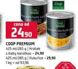 Terno COOP PREMIUM 425 ml/265 g Hrášek s baby karotkou 425 ml/285 g Kukuřice nabídka