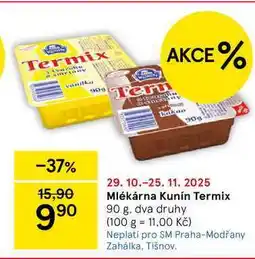 Tesco Mlékárna Kunín Termix, 90 g, dva druhy nabídka