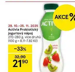 Tesco Activia Probiotický jogurtový nápoj, 270-280 g nabídka