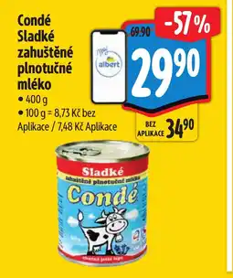 Albert Condé Sladké zahuštěné plnotučné mléko nabídka