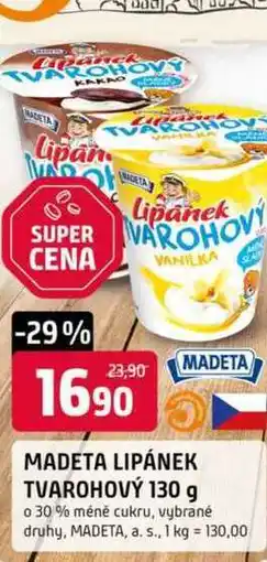 Trefa MADETA LIPÁNEK TVAROHOVÝ 130 g o 30% méně cukru nabídka