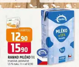 Trefa RANKO MLÉKO 1l trvanlivé, polotučné 1,5% tuku nabídka