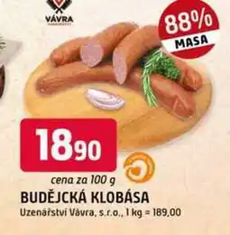 Trefa BUDĚJCKÁ KLOBÁSA 100g nabídka