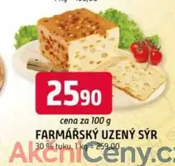 Trefa FARMÁŘSKÝ UZENÝ SÝR 30% tuku, 100g nabídka