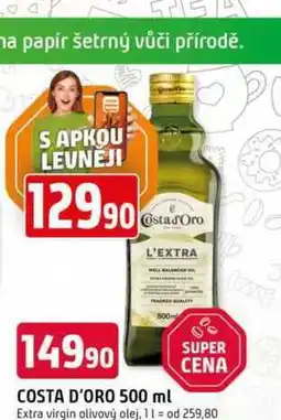 Trefa COSTA D'ORO 500 ml Extra virgin olivový olej, 1l nabídka