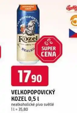 Trefa VELKOPOPOVICKÝ KOZEL 0,5l nealkoholické pivo světlé nabídka