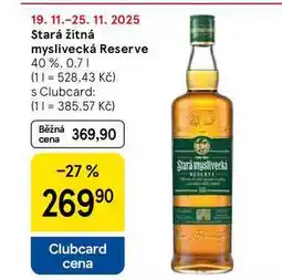 Tesco Stará žitná myslivecká Reserve 40%, 0.7 l nabídka