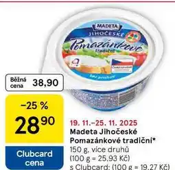 Tesco Madeta Jihočeské Pomazánkové tradiční, 150 g, více druhů nabídka