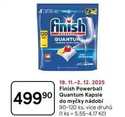 Tesco Finish Powerball Quantum Kapsle do myčky nádobí, 90-120 ks, více druhů nabídka