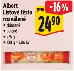 Albert Albert Listové těsto rozválené nabídka