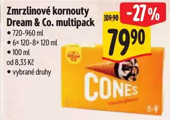Albert Zmrzlinové kornouty Dream & Co. multipack nabídka