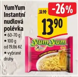 Albert Yum Yum Instantní nudlová polévka nabídka