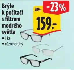 Albert Brýle k počítači s filtrem modrého světla nabídka