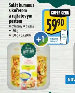 Albert Salát hummus s kuřetem a rajčatovým pestem nabídka