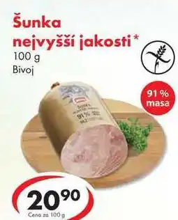 CBA Dušená šunka nejvyšší jakosti 100g nabídka