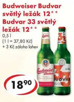 CBA Budweiser Budvar světlý ležák 12, 0,5 l nabídka