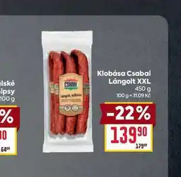 Billa Klobása Csabai Lángolt XXL 450 g nabídka