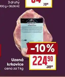 Billa Uzená krkovice cena za 1 kg nabídka