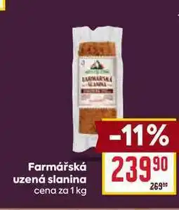 Billa Farmářská uzená slanina cena za 1 kg nabídka