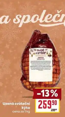 Billa Uzená sváteční kýta cena za 1 kg nabídka