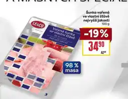 Billa Šunka vařená ve vlastní šťávě nejvyšší jakosti 100 g nabídka