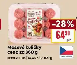 Billa Masové kuličky cena za 360 g nabídka