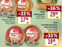 Billa Viva Vepřové maso Lahůdkový krém, Vepřové maso 120 g nabídka