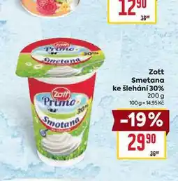 Billa Zott Smetana ke šlehání 30% 200 g nabídka