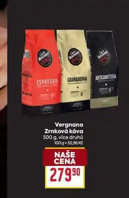 Billa Vergnano Zrnková káva 500 g nabídka